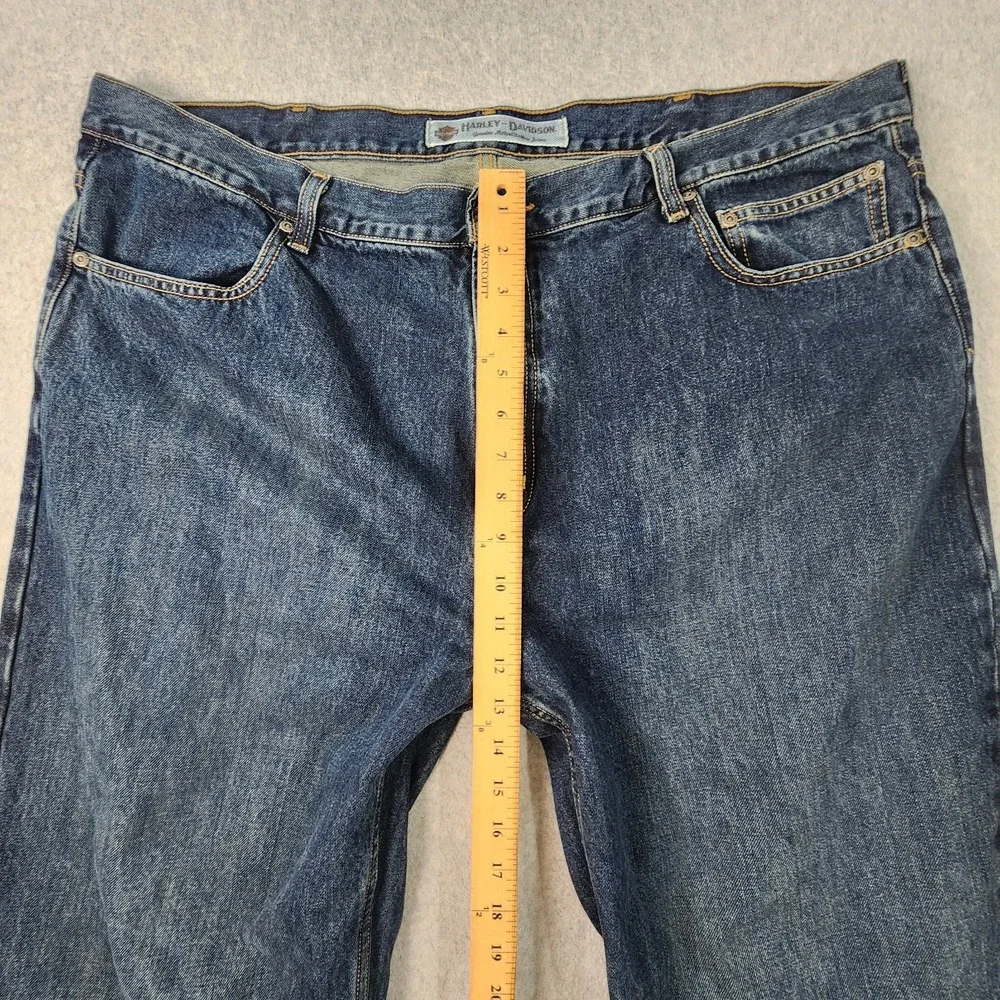 Harley Davidson Motorcycle Jeans Mens 42x32‎ Blue Medium Wash Biker Cotton Denim